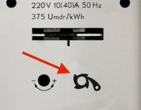 Rücklaufsperre auf Stromzähler