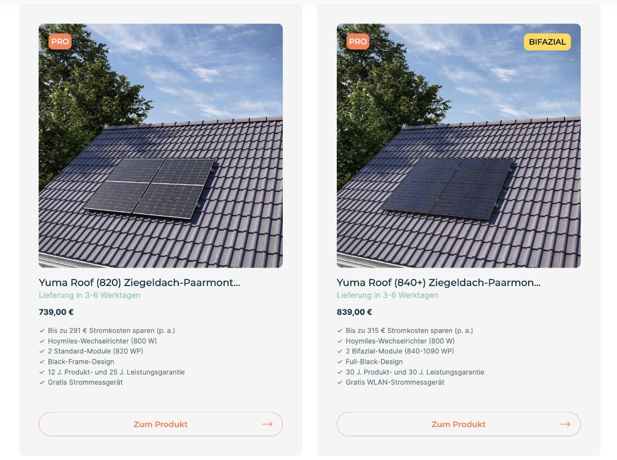 Yuma Roof Produktbilder und Beschreibungen aus dem Yuma Shop