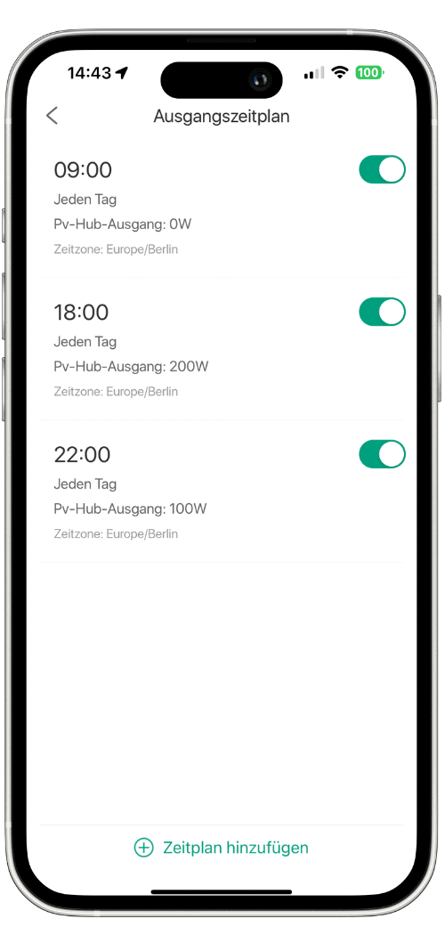 Zendure App Terminmodus Einstellungen