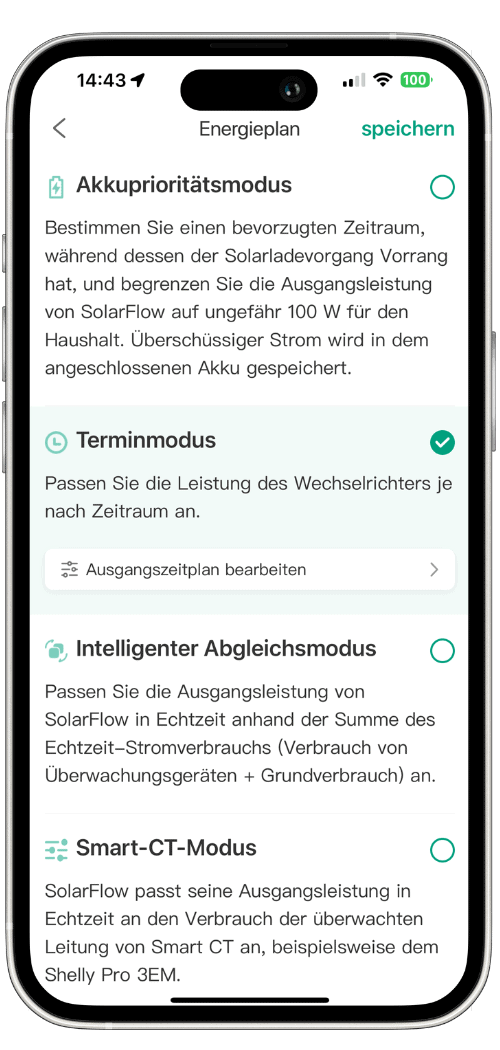 Zendure App Terminmodus