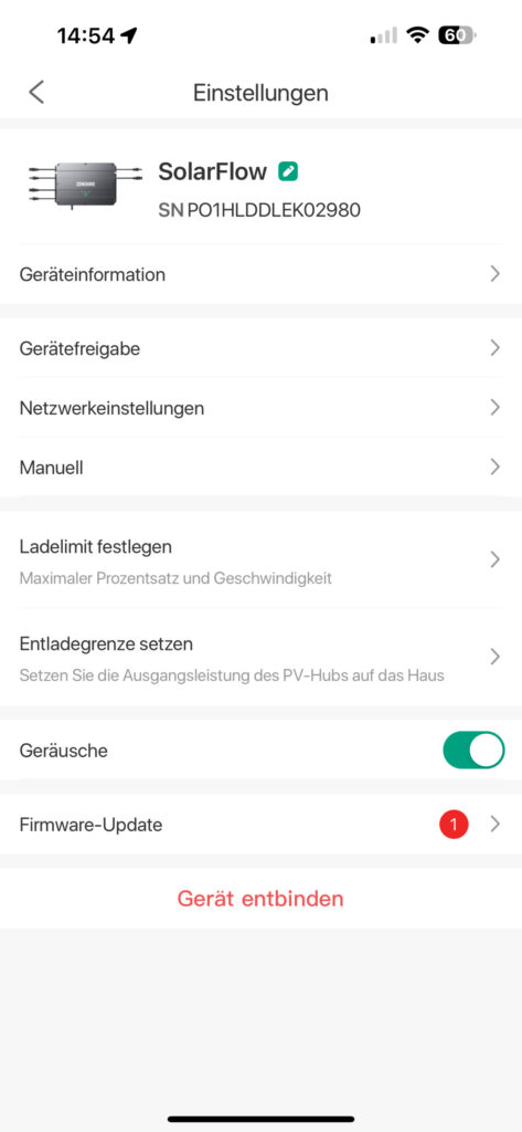 Zendure SolarFlow App Firmware Update